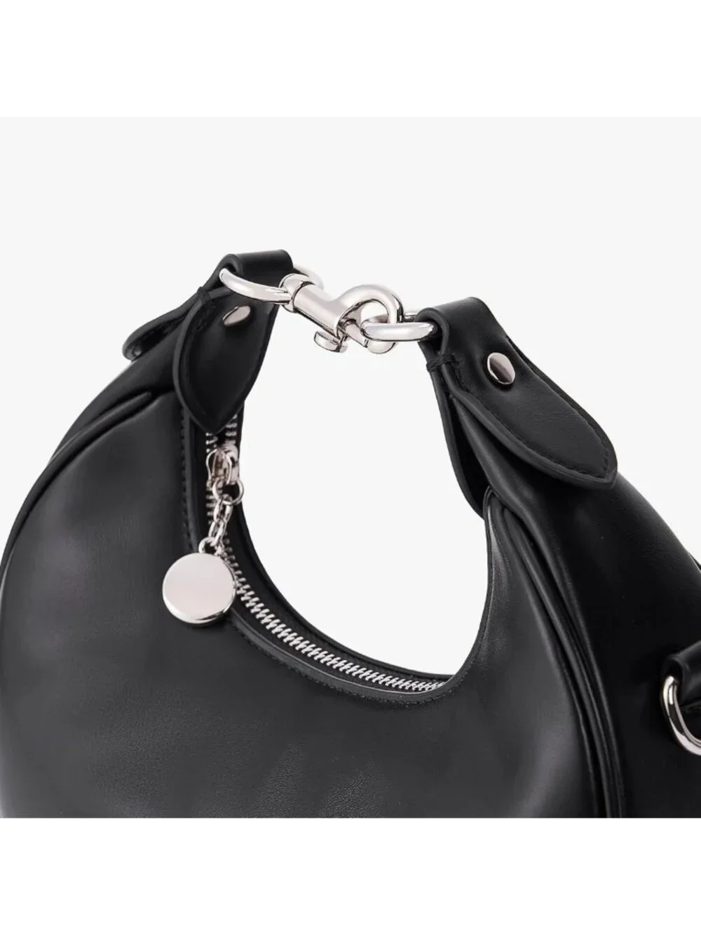 Soft Leather Crescent Bag - Small Shoulder Bag & 3-in-1 Clutch Purse Tote